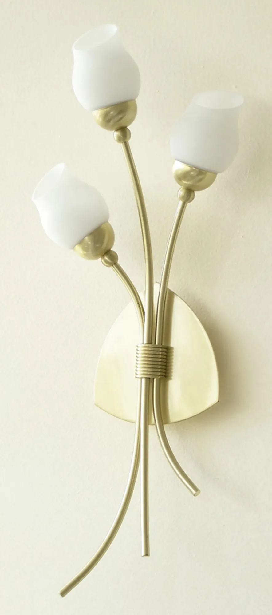 Rimini Satin Brass Wall Lights Diyas Armed Wall Lights